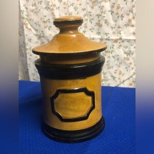 Vintage Baldelli Italia Italy Canister  Brown 15/583 Pharmacy Jar Pottery As Is